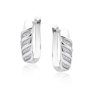 Cercei argint cu pietre si tortita DiAmanti Z1587DER_W-DIA (Argint 925‰ 3,3 g.)